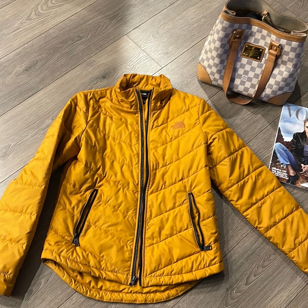 The North Face Mustard Puffer Jacket